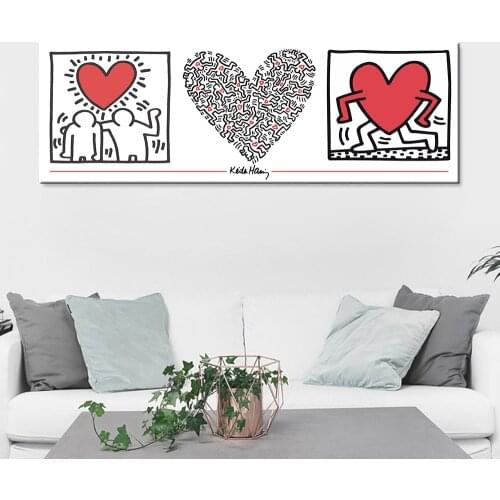 Art Haring Love Abstract Painting Posters And Prints Creative Minimalist Wall Art Love Canvas Pictures For Living Room Bedroom
