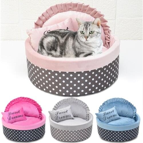 Pet Dog Bed with Pillow | Round Cuddler Nest Lounger Pet Bed for Dogs & Cats - Available in Multiple Colors & Styles