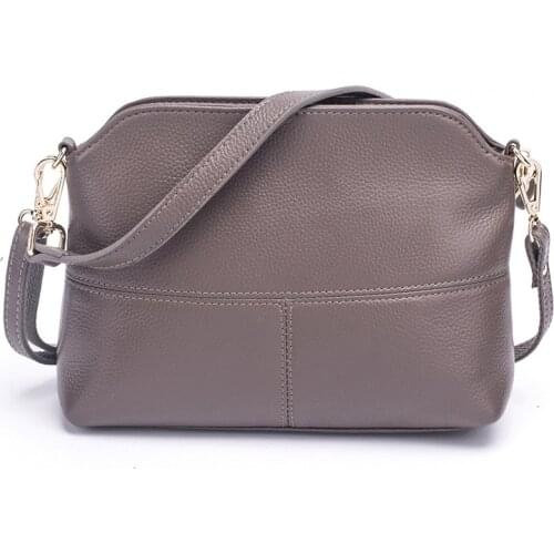 Fashion Ladies Genuine Leather Crossbody Bags Simple Leisure Shoulder Bag For Female Multi Function Solid Color Purse Phone Sac