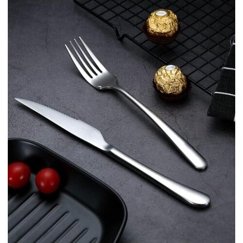 2pcs/set Cutlery Set Flatware Stainless Steel Spoons Forks Dinnerware Sets Kitchen Tableware