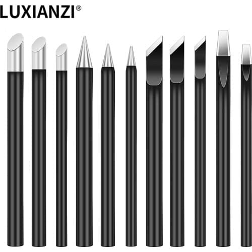 LUXIANZI 1pc 30/40/60w Lead Free Soldering Iron Tip B C D K External Heat Soldering Irons Solid Copper Replacement Bit Head Tool
