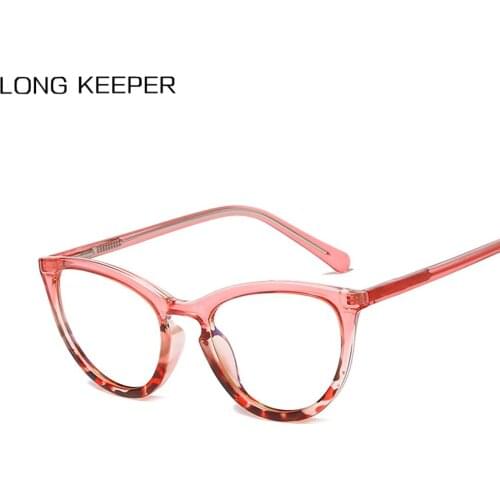 LongKeeper 2020 New Anti Blue Light Glasses Women Cat Eye Eyeglass Optical Frame Clear Lens Computer Gaming Eyewear Female UV400