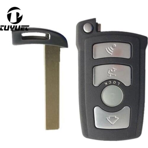 New ! FOB Car Key Blank Case For BMW 7 Series Smart Remote Key Shell with Smart key blade