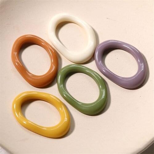 New style 50pcs/lot color print geometry irregular ocals shape resin beads diy jewelry earring/garment pendant accessory