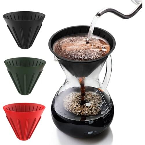 Rainbow Sugar Color V60 Coffee Drip Filter Cup Barista Silica Reversible Foldable Outdoors 1-2 People Coffee Dripper Filter Cup