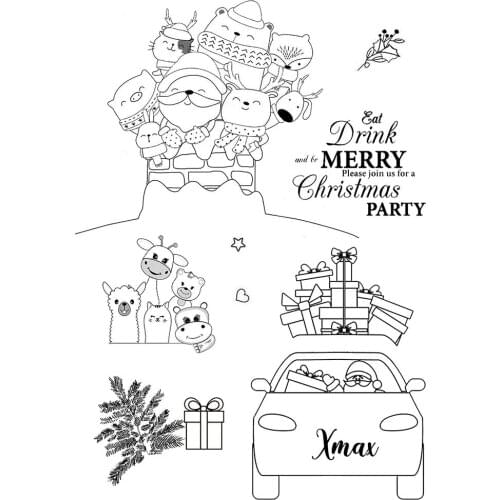 11x16cm Christmas Clear Stamps Transparent Seal Silicone Seal TPR Christmas Wedding Roller Stamps DIY Scrapbook Album Card