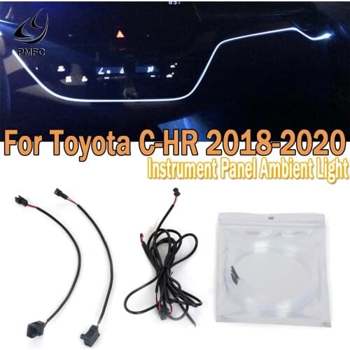 PMFC LED Decorative Instrument Panel Light Ambient Light Interior Atmosphere Lamp Ice Blue/64 Colors For Toyota C-HR 2018 19 20
