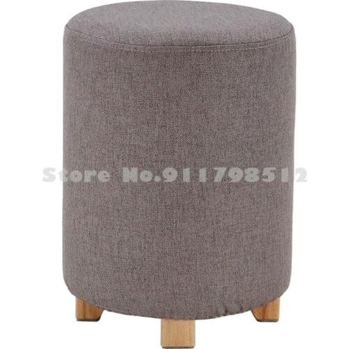 Solid wood shoe changing stool low stool clothing store fitting room stool fabric round stool soft sofa stool household living r
