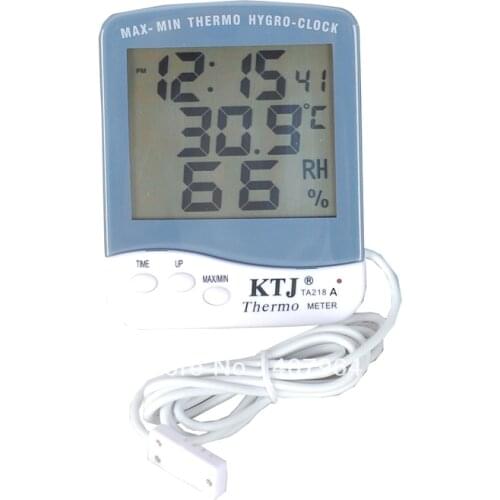 TA218A Humidity/Temperature Meter(sensing line) Thermo Hygro Clock Calendar