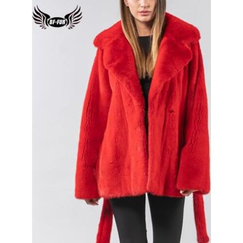 High Quality Genuine Mink Fur Jacket Lapel Collar Wholeskin Natural Women Real Mink Fur Coats With Fur Belt Overcoat Lady Winter