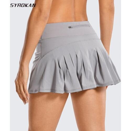SYROKAN GA Womens Athletic Tennis Golf Skirts Pleated Shorts Sport Skort with Pocket