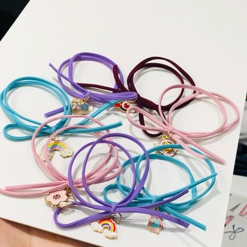 1Pcs Elastic Hair Bands For Women Hair Accessories Kids Hair Scrunchie Muiti-Color Scrunchy Lovely Pendant Girls Gum