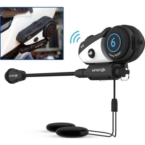 1pcs V6 Motorcycle Helmet Headset 600mAh Bluetooth Stereo Headphone for 2 riders Connection BT Interphone
