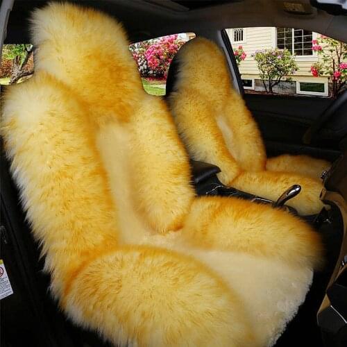 1 Piece Winter Car Seat Cover Soft Long Fur Warm Auto Front Seat Cushion for Men Women Car Interior Styling Accessories