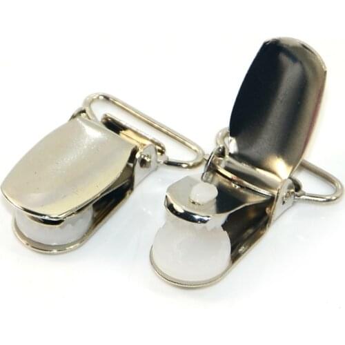 10pcs Y7 Paci Pacifier Metal Suspender Clips Ribbon Craft Hook Holder Plastic Insert