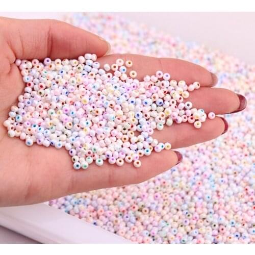 3mm 8/0 Uniform Round Glass Seedbeads Mixed AB Oling Cream Colors Glass Bead For DIY Handmade Bracelet Jewelry Accessories 330Pc