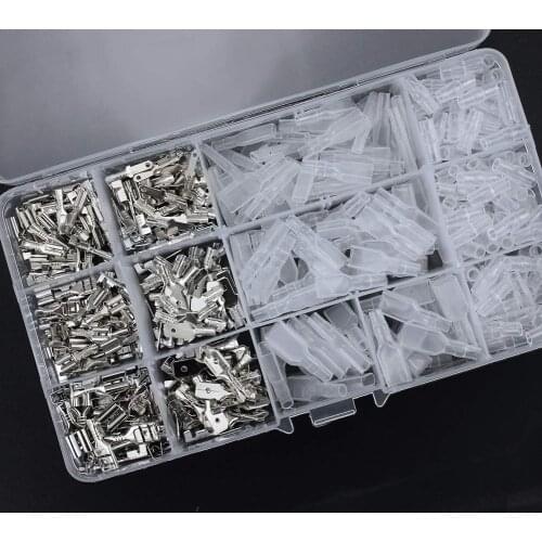 480 PCS Quick Splice 2.8/4.8/6.3mm Male Female Wire Spade Connector Wire Crimp Terminal Block with Insulating Sleeve Assortment