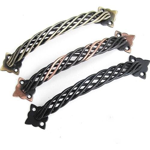 6.3"Antique brass birdcage furmiture handles Black drawer kitchen pulls Bronze dresser cupboard knobs Wardrobe door pulls 160mm