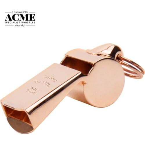 ACME 63 Rose Gold Plated Whistle with Gift Box High Decibel Copper Metal Portable Waterproof as Gift or Collection Whistle