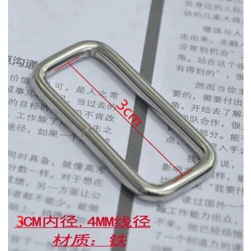 Free Shipping 50pcs 30mm Silver Metal rectangular type Ring Diy Buckle handmade accessories for Purse Bags and Handbag hardwears