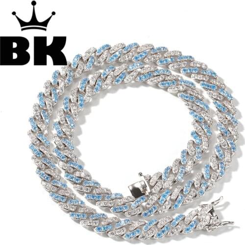 THE BLINGKING 9mm Micro Pave Iced CZ Cuban Link Necklaces Chains accept custom Color Luxury Bling Jewelry Fashion Hiphop For Men