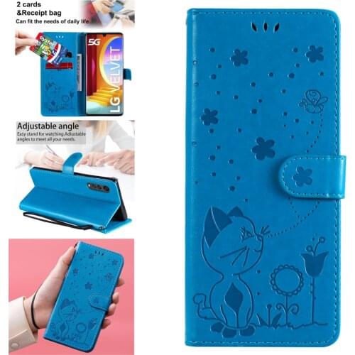 Cellphone Covers For telefoon LG G7 Blue Fitted Case PU Leather Wallet Phone Shell sFor LG Csse cellular ThinQ G9 G8 G8S Cover