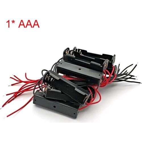 AAA Battery Box Case Holder With Wire Leads Side By Side Battery Box Connecting Solder For 1 pcs AAA Batteries