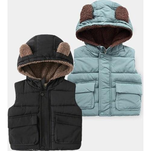 Child Waistcoat Children Outerwear Vest Boys Jackets Winter Coats Kids Clothes Warm Cotton Baby Boys Girls Vest for Girls 3-8Y