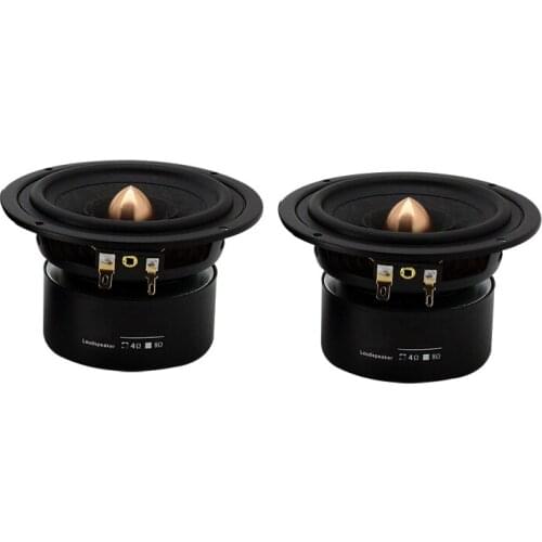 25W 4Ohm Speaker 4 Inch Full Range Sound Speaker Unit Wool Fiber 25mm Core 105mm Square Loudspeaker Anti Magnetic Game Audio 2PC