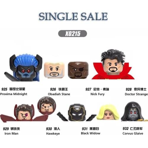 X0215 Superheroes Proxima Midnighted Obadiah Stanes Iron Man Hawkeyed Action Figures Mini Bricks Assembled Building Block Toys