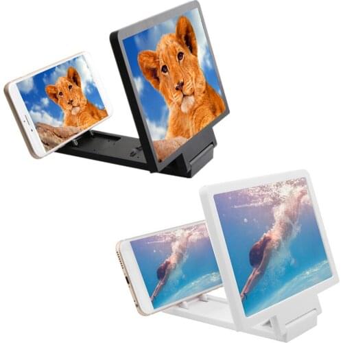 F1 8.2 inch HD Phone Screen Magnifier 3D Phone Screen Amplifier Enlarger Magnifying Glass Folding Phone Desk Holder