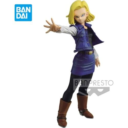 Bandai Original MATCH MAKERS Anime Dragon Ball Z Competitor Android 18 Vs Trunks Action Figure Collection Model Toys for Boys