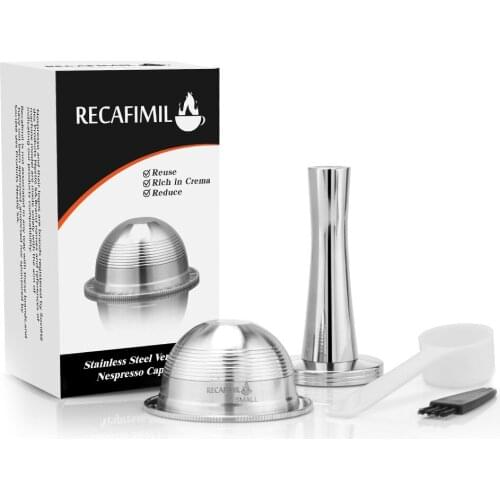 Espresso Capsulas Recargables Nespresso Vertuoline &Vertuo Stainless Steel (G2) Refillable Capsule Reusable Filter ods