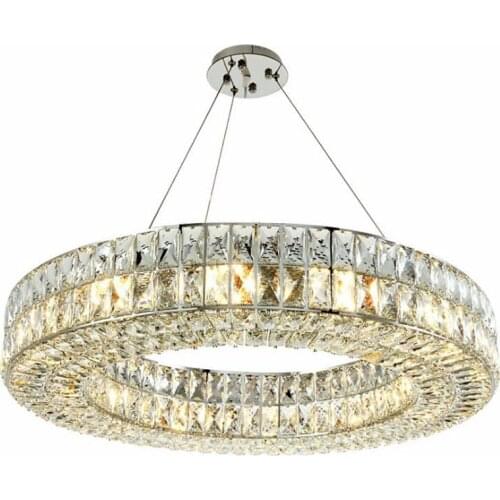 Ring Chandelier Modern Chandelier Lighting For Living Room Chrome Crystal Lamp Dining Room LED lamp Hanging Light Fixture