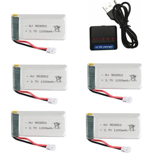 3.7V 1200mah lipo Battery charger set for KY601S Syma X5c X5 X5SC X5SW M18 H5P RC Drone Quadcopter 903052 3.7v battery
