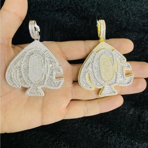 Micro Pave Baguette Cubic Zirconia Iced Out Bling Hip Hop Rock Punk Men Boy Jewelry 5A CZ Heart Pendant Necklace