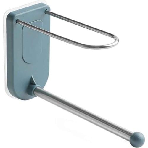 Wall Mounted Clothes Hanger Storage Rack Bathroom Self Adhesive Holder Two Layers Multifunction Organizer Punch Free