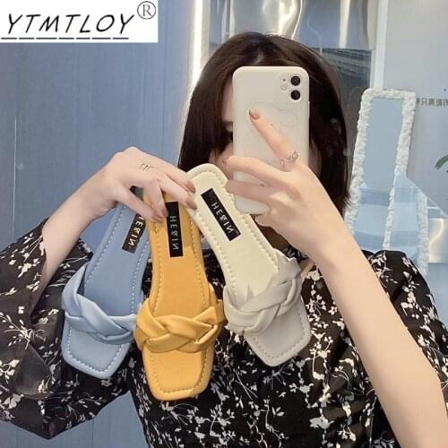 2022 New Summer Latest Word Simple Woven Sandals Outdoor Beach Sandals Ladies Slippers Ladies Home Sandals Slippers Women