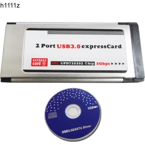 PCI Express to USB 3.0 Dual 2 Ports PCI-E Card Adapter for NEC Chipset 34MM Slot ExpressCard Converter 5 Gbps PCMCIA ExpressCard