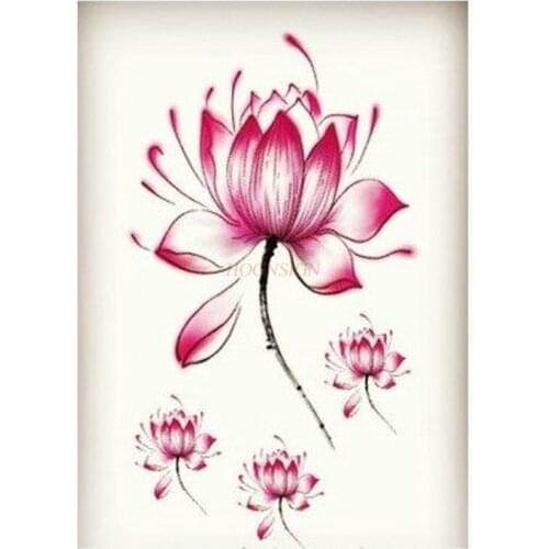 Small Fresh Lotus Lotus Realistic Tattoo Sticker Waterproof Female Sexy Tattoo Sticker Cover Scar Sale