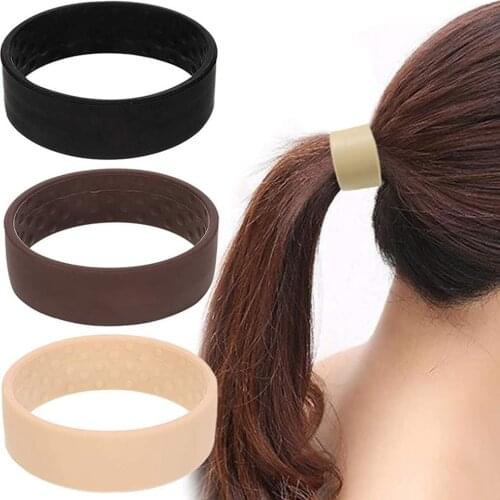 Hair Scrunchie Woman Ponytail Holder Hair Tie Foldable Hair Scrunchies Silicone Elastic Hair Band Simple Hair Accessories