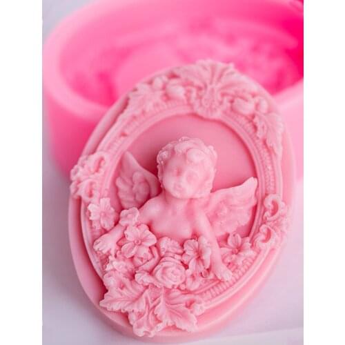 3D Cute Angel Shape Soap Making Silicone Mold Mini Mousse Cake Dessert Eid Mubarak Ramadan Baking Handmade Candle DIY Tools