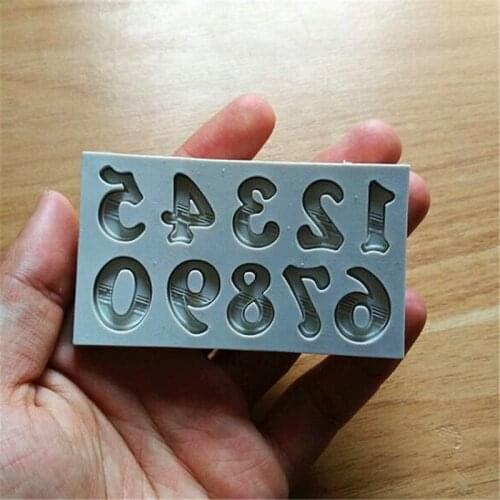 Gradient Fill Numbers Silicone Chocolate Mold Sugarcraft Fondant Bakeware Siliocne Baking Molds Soap Mould Cake Tools SQ1759
