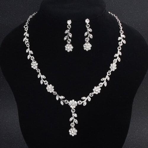Tanpell Floral European Gemmed Wedding Jewelry Sets