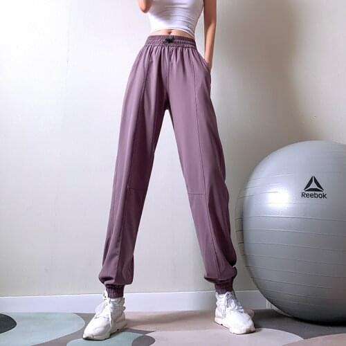 Fitness Girl Loose Track Pants Ankle-Tied Running Internet Hot Slimming Workout Pants High-Waist Quick-Drying Yoga Trousers