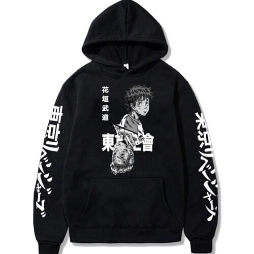 Tokyo Revengers Hoodies Hanagaki Takemichi Print Loose Casual Pullovers Sweatshirt Solid Streetwear Men Women New Top 2021 Coat