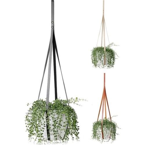 Hanger Rope Pot Hanging Baskets Wall-Hanger Elastic Decorative Faux Leather Creative Stable Hanging Rope for Garden Hanger Rope