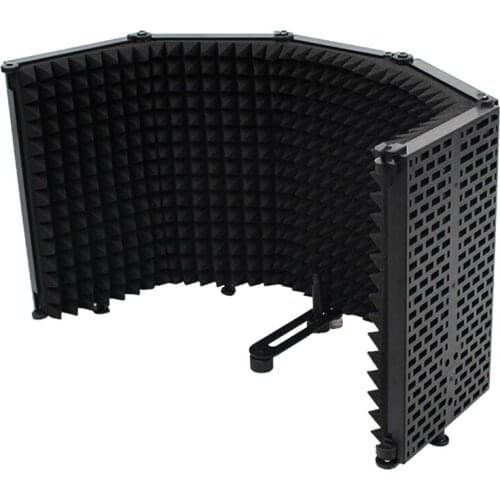 Microphone Wind Screen, Five-Door Soundproof Cover, Sound-Absorbing Blowout Prevention Net, Noise Reduction Board