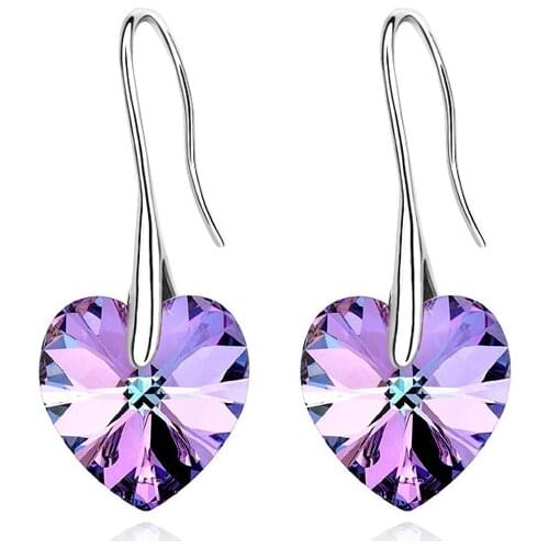 Crystals From Swarovski Jewelry High-Grade Elegant Earrings Heart Earrings Wedding Party Earrings For Woman Best Friends Gift