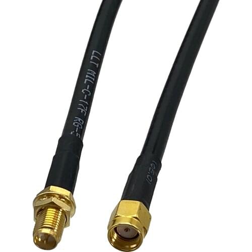 1pcs RG58 RP-SMA Male Jack to RP-SMA Female Plug Nut Bulkhead RF Coaxial Connector Pigtail Jumper Cable New 6inch~50M